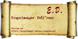 Engelmayer Dénes névjegykártya