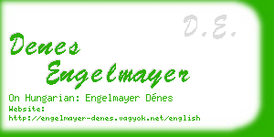 denes engelmayer business card